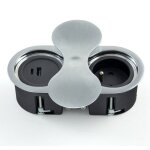 Bloc prises inox bross� � encastrer avec usb a - usb c 034ib - ac msa france