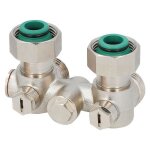 Bloc de robinet monotube pour raccord de radiateur dn20 (3 / 4') eurocône, modèle équerre Bloc de robinet monotube pour raccord de radiateur dn20 (3 / 4') eurocône, modèle équerre