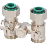Banyo - bloc de robinet monotube pour raccordement de radiateur dn20 - 3 / 4 eurocône, version passage ... Banyo - bloc de robinet monotube pour raccordement de radiateur dn20 - 3 / 4 eurocône, version passage ...