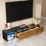 Blossom - meuble tv led 170x33x33. 5cm, 16 couleurs, 2 tiroirs et 2 compartiments, meuble télé pour chambre, ... Blossom - meuble tv led 170x33x33. 5cm, 16 couleurs, 2 tiroirs et 2 compartiments, meuble télé pour chambre, ...