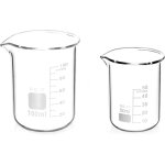 Lot de 2 verres doseurs gradus en verre - 50 ml - 100 ml - pour tasses doseuses de laboratoire et cuisine ...