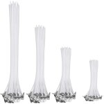 Bluedeer - lot de 200 mches de bougie - 4 tailles diffrentes - avec support de mche - pour fabrication ...