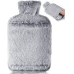 Bluedeer - bouillotte avec housse souple ? grandes bouillottes �tanches de 2 l avec poche kangourou, ...