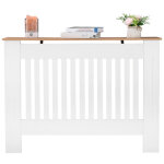 Bluedeer ? cache - radiateur mdf blanc m ? panneau d�coratif ventil� ? design traditionnel rayures verticales ...