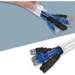 Bluedeer - gaines cble 3 mtre 12 - 20mm souple ajustable, gestion des cbles rangement tresse fendue ...