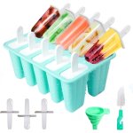 Moule glace 10 cavits, avec batonnet glace, brosses et entonnoirs pliants, silicone moule  glace pour ...