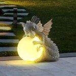 Statue de jardin dragon méditant lumières, décoration de jardin bébé dragon endormi, décoration de jardin ... Statue de jardin dragon méditant lumières, décoration de jardin bébé dragon endormi, décoration de jardin ...