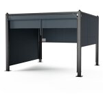 Blumfeldt pantheon cortina tonnelle 3x3 m cadre aluminium, toit r�glable & panneaux lat�raux, r�sistant ...