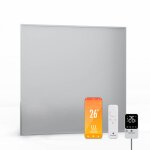 Radiateur infrarouge mural 360 w ? ip44, thermostat externe, contrle par appli & tlcommande, aluminium, ...