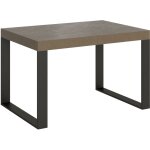 Bob gardens - table extensible tecno 140 / 400x90 cm gris tourterelle avec pieds anthracite
