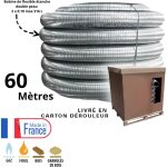 Edilinox - bobine 60 mètres de flexible double peau inox diamètre 80 Edilinox - bobine 60 mètres de flexible double peau inox diamètre 80