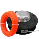 Bobine fil tete debroussailleuse universelle m10 x 1, 25 avec 2, 4mm x 2m fil nylon + 15 mtres de corde(noir) ...