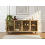 Bobochic - buffet 4 portes 180 cm carmen placage ch�ne massif