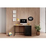 Bobochic - bureau 1 porte et 1 tiroir alice pieds en m�tal ch�ne et noir