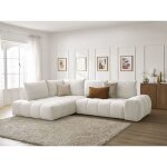 Bobochic - canapé d'angle l convertible coffre everest tissu texturé angle gauche blanc Bobochic - canapé d'angle l convertible coffre everest tissu texturé angle gauche blanc