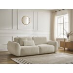 Bobochic - canap� droit convertible 3 places denise tissu textur� beige