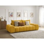 Bobochic - canapé droit fixe 3 places everest tissu texturé jaune Bobochic - canapé droit fixe 3 places everest tissu texturé jaune