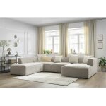 Bobochic - canapé panoramique canapé panoramique fixe megeve tissu texturé angle droit beige - beige Bobochic - canapé panoramique canapé panoramique fixe megeve tissu texturé angle droit beige - beige