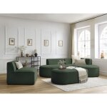 Bobochic - chauffeuse 1 place pour canapé modulable rousseau tissu chiné vert Bobochic - chauffeuse 1 place pour canapé modulable rousseau tissu chiné vert