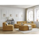 Bobochic - chauffeuse 1 place pour canapé modulable rousseau tissu texturé jaune Bobochic - chauffeuse 1 place pour canapé modulable rousseau tissu texturé jaune