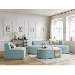 Bobochic - chauffeuse 1 place pour canapé modulable rousseau velours côtelé bleu clair Bobochic - chauffeuse 1 place pour canapé modulable rousseau velours côtelé bleu clair