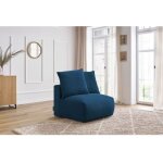 Bobochic - chauffeuse 1 place sans accoudoir pour canap� modulable voltaire bleu fonc�