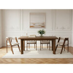 Bobochic - table � manger extensible 150 � 210 cm luminy placage ch�ne massif marron fonc�