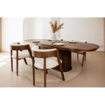 Bobochic - table � manger extensible 210 � 270 cm malmousque placage ch�ne massif marron fonc�