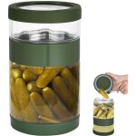 Bocal � concombre � retourner, en verre avec passoire et couvercle, r�cipient pour cornichons, choucroute, ...