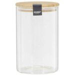 Bocal de conservation 1l en verre couvercle bambou