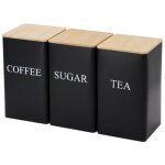 Bocaux de conservation pour la cuisine - lot de 3 - bo�tes herm�tiques pour caf�, th� et sucre - couvercles ...