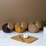 Bocal de conservation rond couvercle bois 1. 7l