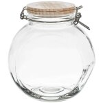 Altobuy - bocal de conservation rond incliné 2, 2l en verre couvercle bois Altobuy - bocal de conservation rond incliné 2, 2l en verre couvercle bois