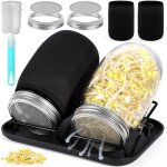 Bocal de germination de graines, 2 x 1000ml germoir en verre bocal à germes, 2 couvercle à grille en ... Bocal de germination de graines, 2 x 1000ml germoir en verre bocal à germes, 2 couvercle à grille en ...