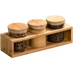 Kesper - bocaux de rangement, hermétiquement fermés, étagère en bambou, 3 pièces Kesper - bocaux de rangement, hermétiquement fermés, étagère en bambou, 3 pièces