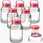 Kadax bocal bocal en verre 5l avec bouchon et poigne pour dcaper le chou paquet 6pcs