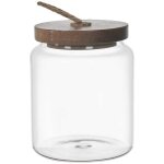 Bocal en verre avec couvercle acacia h10cm / 55 cl