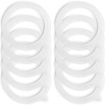 Bocaux en verre avec joints en caoutchouc (lot de 10) - 70 x 95 mm (blanc)