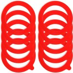 Bocaux en verre avec joints en caoutchouc (lot de 10) - 70 x 95 mm (rouge)