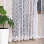 Bogumi?a - rideau jacquard pr�t � poser avec bas droit - 300x250 cm - blanc