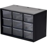 Bo�te � 9 tiroirs transparents en plastique, polyvalente : bijoux, maquillage, m�dicaments, outils, perles, ...