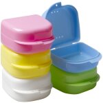 Boite appareil dentaire, 5 pices mince botes de dentier, botes de rangement pour prothse dentaire, ...