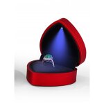 Bote  bague en velours, bote de bague avec lumire led, ecrin bague forme de coeur, bote  bijoux ...