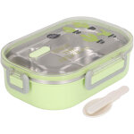 Bo�te bento isotherme en acier inoxydable 304 ? motif cactus vert ? avec compartiments