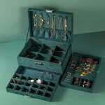 Bo�te � bijoux 3 niveaux bo�te � bijoux avec tiroirs et plateau de rangement de montre fille cadeau rangement ...
