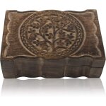 Bo�te bijoux bois main arbre vie, coffret tr�sor d�coratif, rangement montres / cadeau.