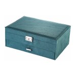 Bote  bijoux, coffre  bijoux, prsentoir,  2 niveaux, avec 1 tiroir et 1 cl, pour bagues, montres, ...