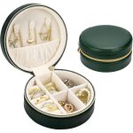 Bo�tes � bijoux �tui � bijoux de voyage ronde petite organiseur � bijoux en cuir pu avec fermeture �clair ...