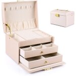 Boite a bijoux femme fille(rose nude), bote  bijoux coffret  bijoux rangement bijoux organisateur ...