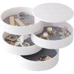 Bo�te � bijoux pour fille - organisateur de bijoux rotatif � 4 niveaux - petite bo�te � bijoux - doublure ...